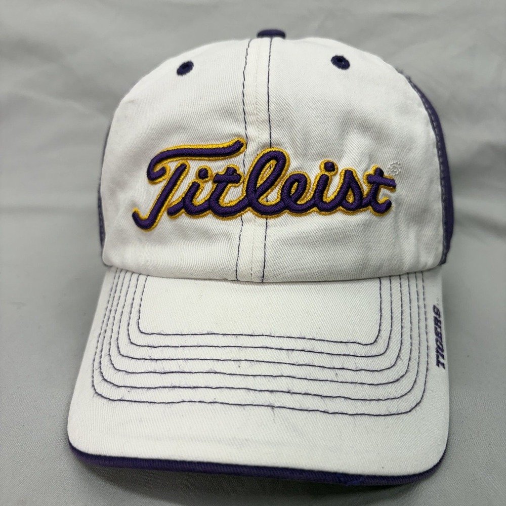 Titleist Hat LSU Tigers Golf Cap Mens OSFM White Purple 47 Brand Strapback